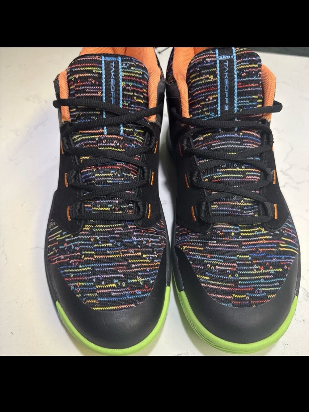 Mens Size 11 AND1 Take Off 3.0 Black Green Gecko Basketball Shoe AD90104M BVK.